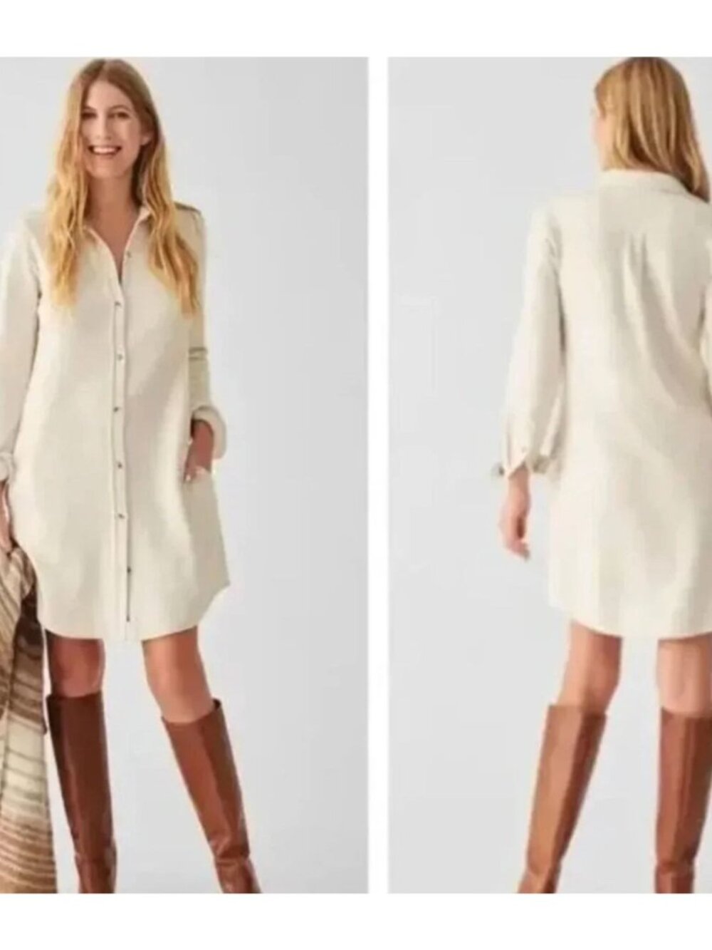 NWT Faherty Brand Women's Legend Sweater Dress Off White Size Small